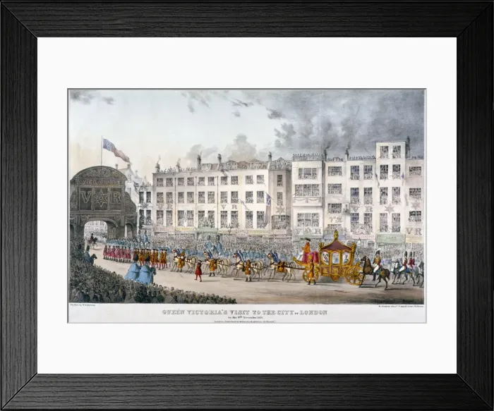 Framed Print : View of Temple Bar during Queen Victorias visit to the City of London in 1837 Framed Print : View of Temple Bar during Queen Victorias visit to the City of London in 1837