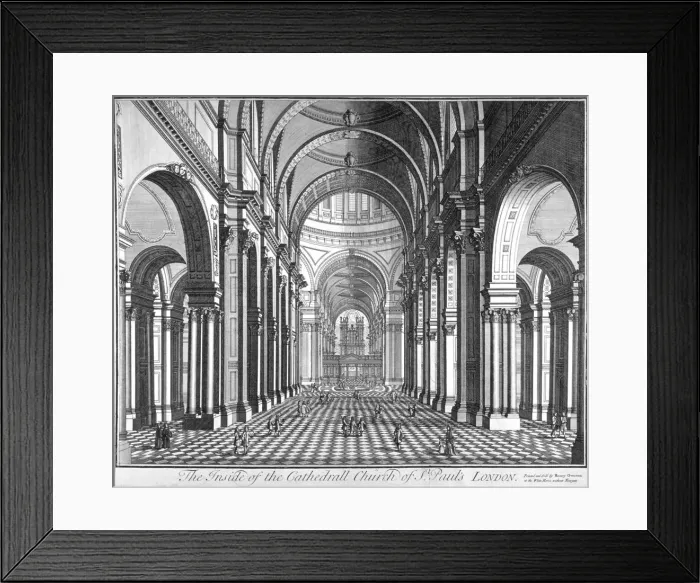 Framed Print : Interior view of St Pauls Cathedral, looking east along the nave, City of London, 1720 Framed Print : Interior view of St Pauls Cathedral, looking east along the nave, City of London, 1720