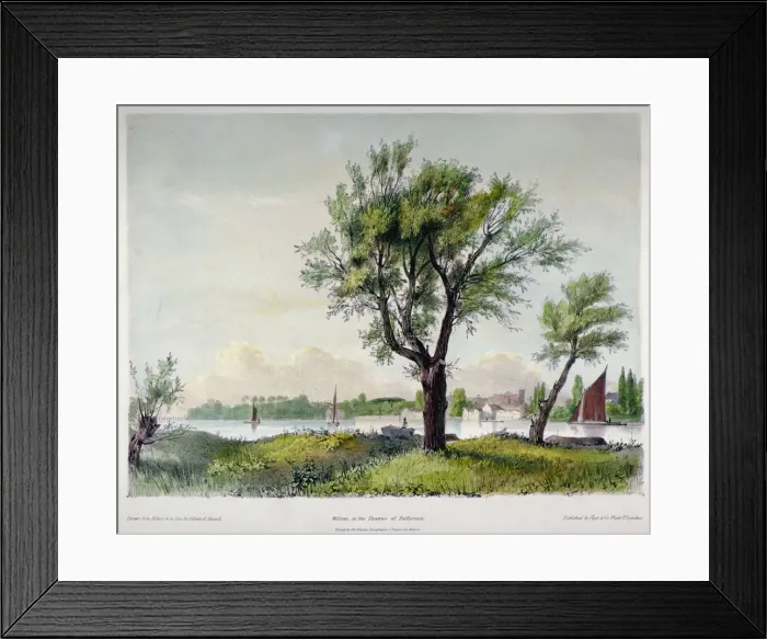 Framed Print : Battersea, London, 1840. Artist Framed Print : Battersea, London, 1840. Artist