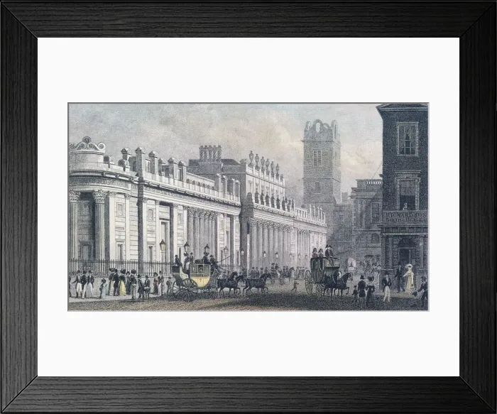 Framed Print : Bank of England, Threadneedle Street, London, c1827 Framed Print : Bank of England, Threadneedle Street, London, c1827