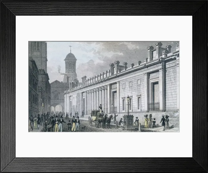Framed Print : Bank of England, Threadneedle Street, London, 1828. Artist: W Wallis Framed Print : Bank of England, Threadneedle Street, London, 1828. Artist: W Wallis