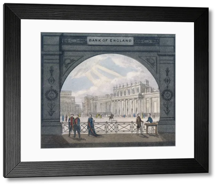 Framed Print : Bank of England, Threadneedle Street, London, c1820 Framed Print : Bank of England, Threadneedle Street, London, c1820