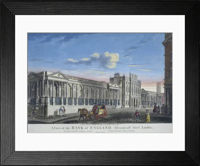 Framed Print : Bank of England, Threadneedle Street, London, 1797 Framed Print : Bank of England, Threadneedle Street, London, 1797