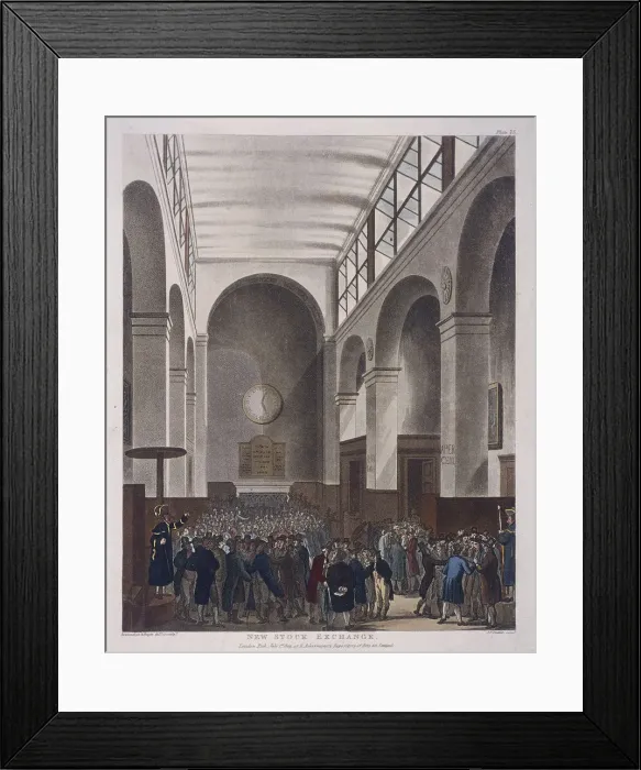 Framed Print : Stock Exchange, Bartholomew Lane, London, 1809. Artist: Joseph Constantine Stadler Framed Print : Stock Exchange, Bartholomew Lane, London, 1809. Artist: Joseph Constantine Stadler