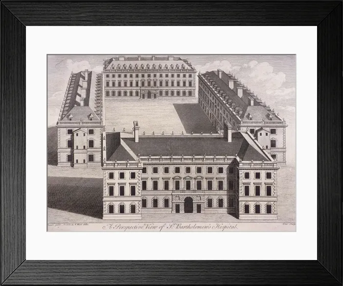 Framed Print : St Bartholomews Hospital, London, c1740. Artist: William Henry Toms Framed Print : St Bartholomews Hospital, London, c1740. Artist: William Henry Toms