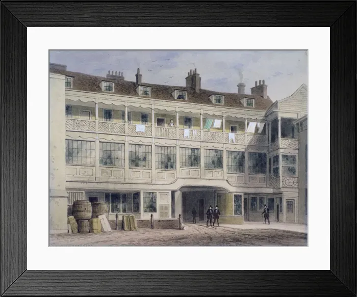 Framed Print : Belle Sauvage Yard, Ludgate Hill, London, c1850. Artist: Thomas Hosmer Shepherd Framed Print : Belle Sauvage Yard, Ludgate Hill, London, c1850. Artist: Thomas Hosmer Shepherd