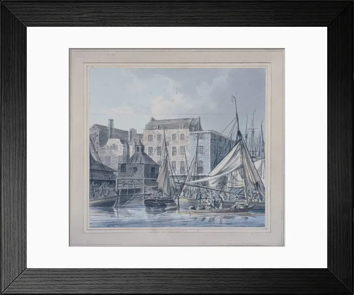 Framed Print : Billingsgate Wharf, London, c1790. Artist: Robert Clevely Framed Print : Billingsgate Wharf, London, c1790. Artist: Robert Clevely