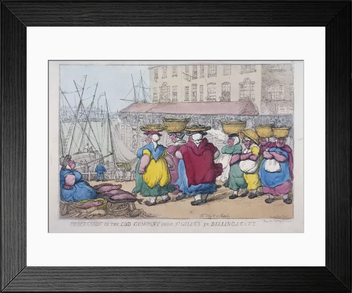 Framed Print : Procession of the Cod Company from St Giless to Billingsgate, 1810 Framed Print : Procession of the Cod Company from St Giless to Billingsgate, 1810
