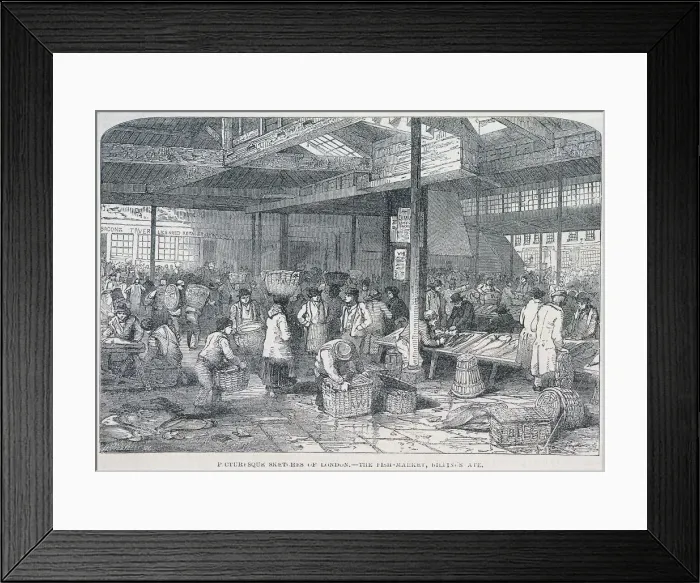 Framed Print : Billingsgate Market, London, 1849. Artist: Henry Vizetelly Framed Print : Billingsgate Market, London, 1849. Artist: Henry Vizetelly