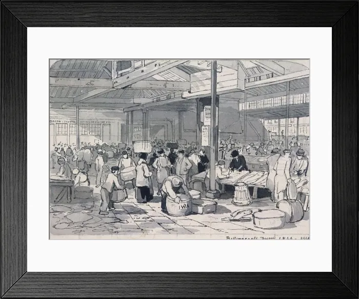 Framed Print : Billingsgate Market, London, 1849. Artist: IWA Framed Print : Billingsgate Market, London, 1849. Artist: IWA