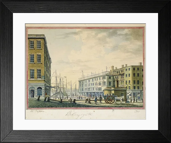 Framed Print : Billingsgate Market, London, 1799. Artist: William Capon Framed Print : Billingsgate Market, London, 1799. Artist: William Capon