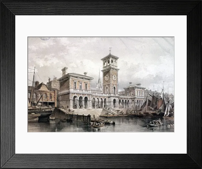 Framed Print : Billingsgate Wharf and Market, London, 1851. Artist: George Hawkins Framed Print : Billingsgate Wharf and Market, London, 1851. Artist: George Hawkins