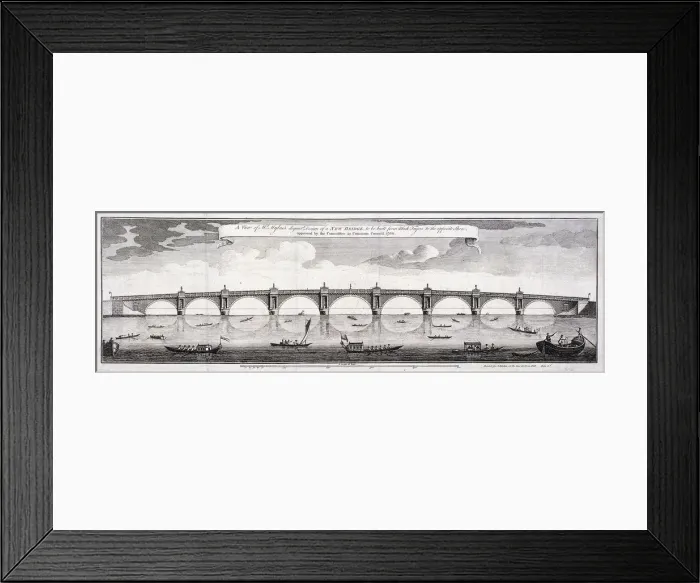 Framed Print : Design for Blackfriars Bridge, London, 1760. Artist: Robert Mylne II Framed Print : Design for Blackfriars Bridge, London, 1760. Artist: Robert Mylne II