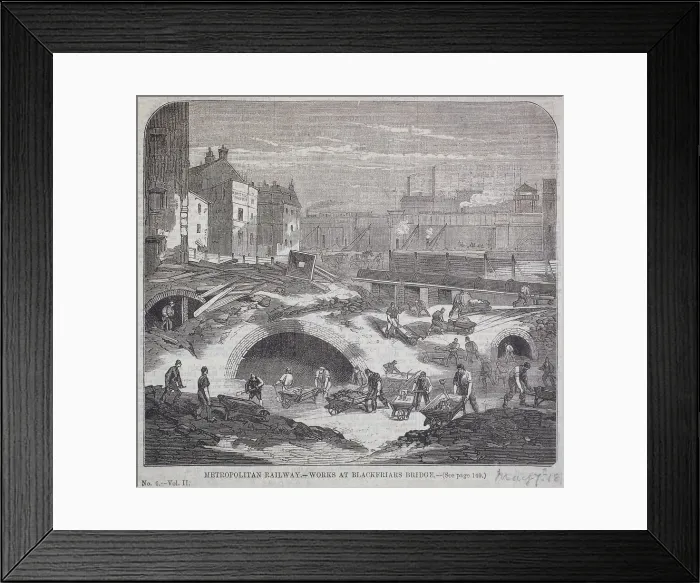 Framed Print : Blackfriars Bridge, London, 1863. Artist: Mason Jackson Framed Print : Blackfriars Bridge, London, 1863. Artist: Mason Jackson