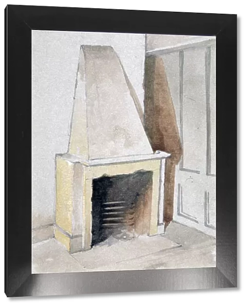 Fireplace in one of the top rooms, no 21 Austin Friars Street, City of London, 1885
