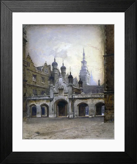 Framed Print : View of the new cloister in Christs Hospital, Newgate Street, City of London, 1880 Framed Print : View of the new cloister in Christs Hospital, Newgate Street, City of London, 1880