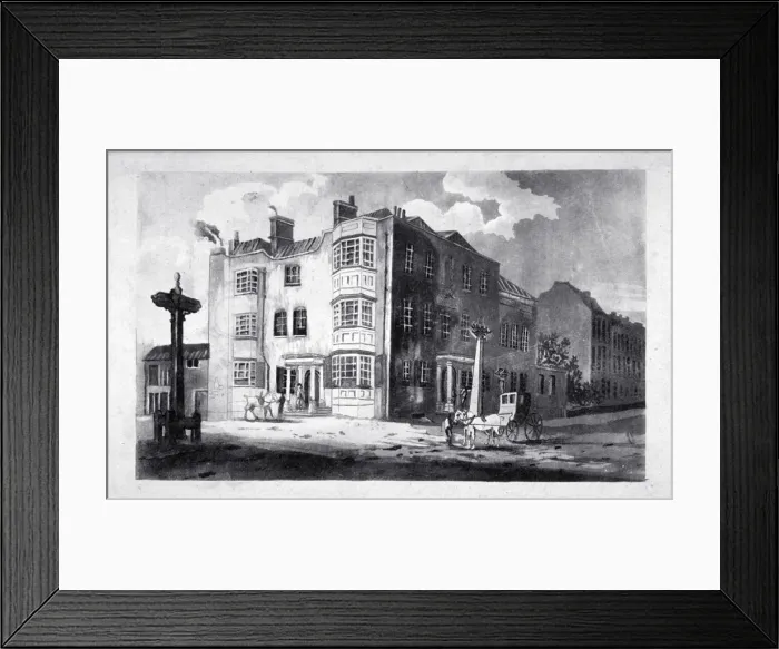 Framed Print : South-east view of Horns Tavern, Kennington, Lambeth, London, c1790 Framed Print : South-east view of Horns Tavern, Kennington, Lambeth, London, c1790