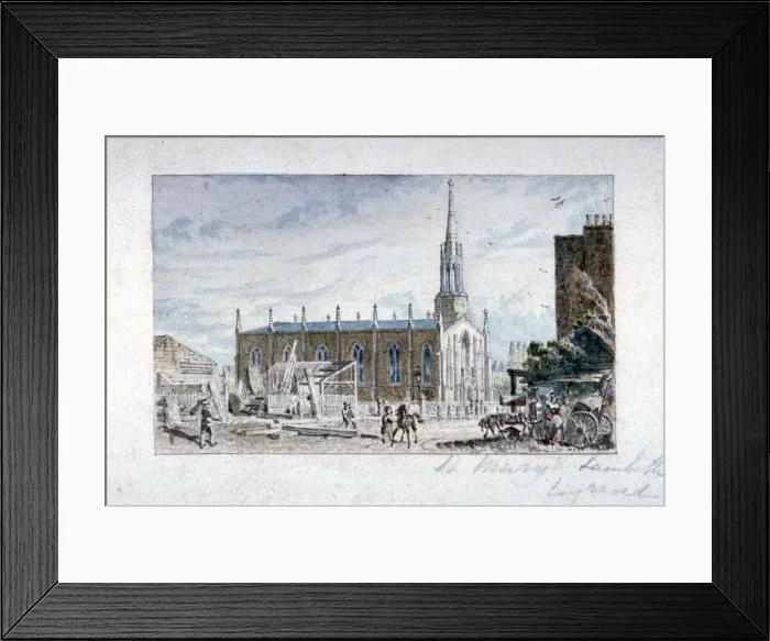 Framed Print : Church of St Mary the Less, Lambeth Butts, London, c1831 Framed Print : Church of St Mary the Less, Lambeth Butts, London, c1831