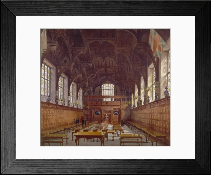Framed Print : Interior view of Middle Temple Hall from the high table with figures, London, 1884