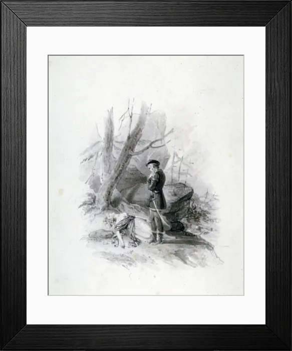 Framed Print : Fitz-James and the dying Blanche of Devan, 19th century. Artist: Henry Corbould Framed Print : Fitz-James and the dying Blanche of Devan, 19th century. Artist: Henry Corbould