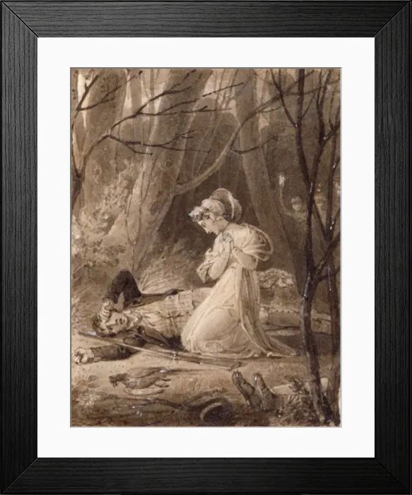 Framed Print : Scene from George Crabbes Tales of the hall, 19th century. Artist Framed Print : Scene from George Crabbes Tales of the hall, 19th century. Artist