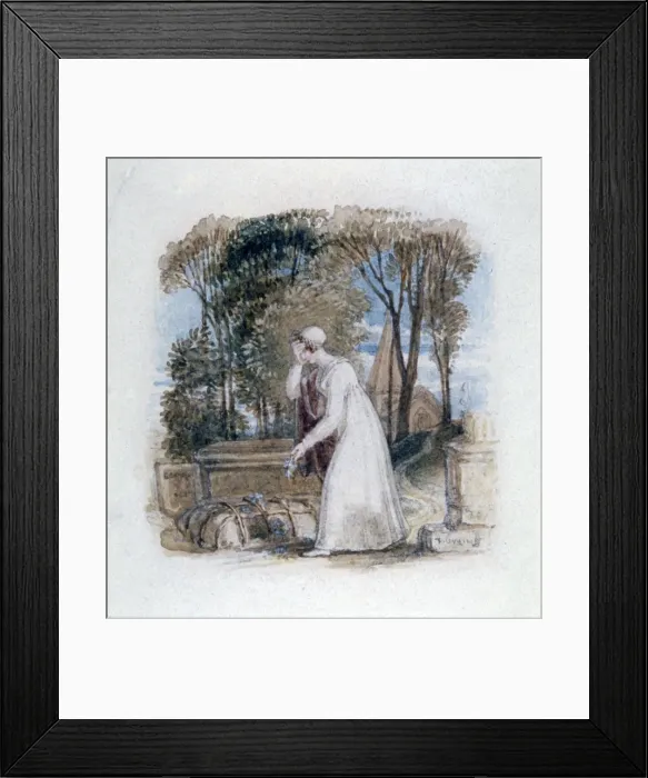 Framed Print : Constantia at the Grave of Theodosius, 19th century. Artist: Thomas Uwins Framed Print : Constantia at the Grave of Theodosius, 19th century. Artist: Thomas Uwins