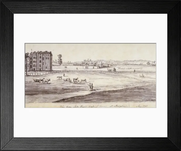 Framed Print : View from Lady Kayes Dressing Room at Marylebone, 1793 Framed Print : View from Lady Kayes Dressing Room at Marylebone, 1793