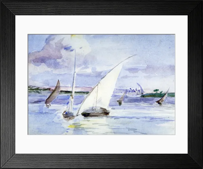 Framed Print : A Lake with Sailing Boats, c1864-1930. Artist: Anna Lea Merritt Framed Print : A Lake with Sailing Boats, c1864-1930. Artist: Anna Lea Merritt