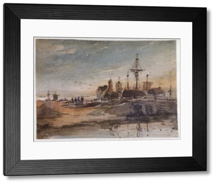 Framed Print : Coastal Scene, c1798-1842. Artist: John Varley I Framed Print : Coastal Scene, c1798-1842. Artist: John Varley I