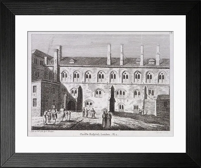 Framed Print : Christs Hospital, London, 1784. Artist: James Record Framed Print : Christs Hospital, London, 1784. Artist: James Record