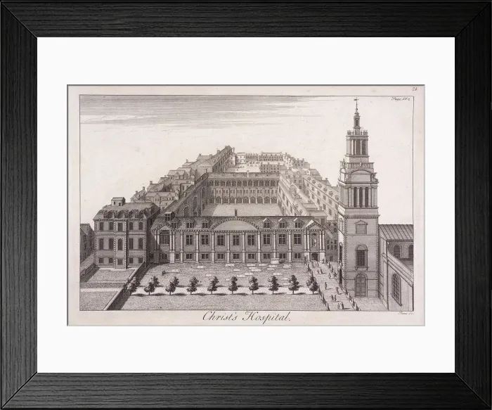 Framed Print : Christs Hospital, London, c1740. Artist: William Henry Toms Framed Print : Christs Hospital, London, c1740. Artist: William Henry Toms