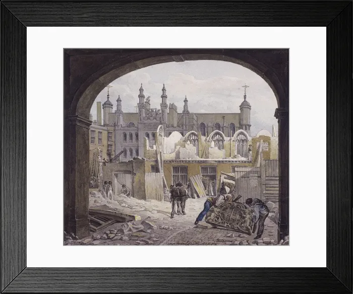 Framed Print : Demolition of Guildhall Chapel, London, 1820. Artist: Robert Blemmell Schnebbelie Framed Print : Demolition of Guildhall Chapel, London, 1820. Artist: Robert Blemmell Schnebbelie