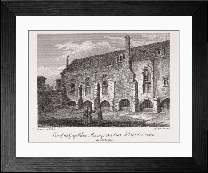 Framed Print : Christs Hospital, London, 1812. Artist: James Lambert Framed Print : Christs Hospital, London, 1812. Artist: James Lambert