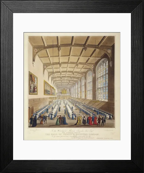 Framed Print : Christs Hospital, London, 1830. Artist: George Hawkins Framed Print : Christs Hospital, London, 1830. Artist: George Hawkins