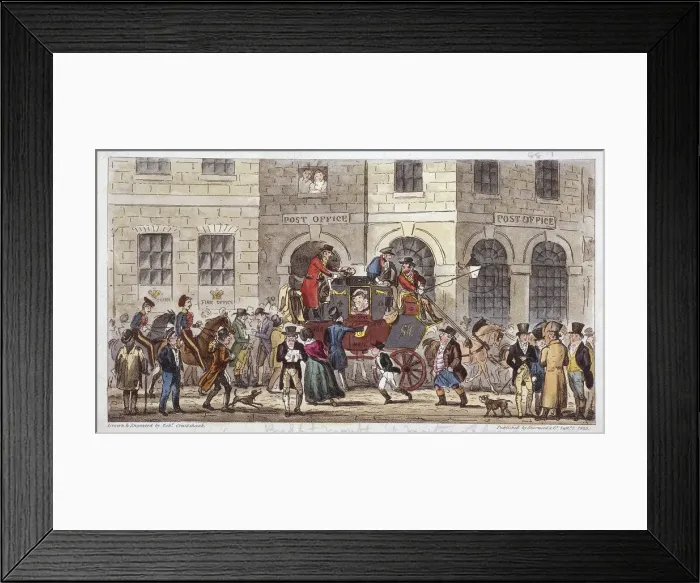 Framed Print : Bull and Mouth Street, City of London, 1825. Artist: Isaac Robert Cruikshank Framed Print : Bull and Mouth Street, City of London, 1825. Artist: Isaac Robert Cruikshank