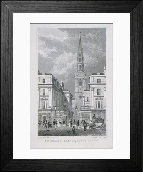 Framed Print : St Brides Avenue, London, 1829. Artist: James Tingle Framed Print : St Brides Avenue, London, 1829. Artist: James Tingle