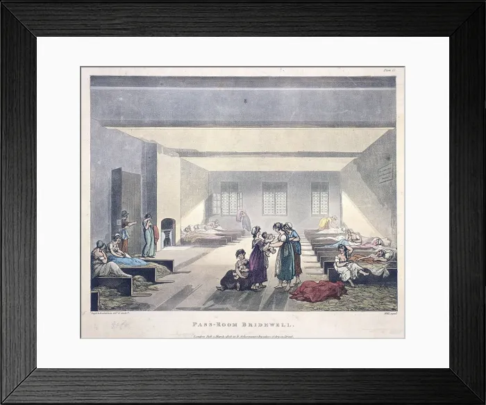 Framed Print : Pass-Room Bridewell, 1808. Artist: Hill Framed Print : Pass-Room Bridewell, 1808. Artist: Hill