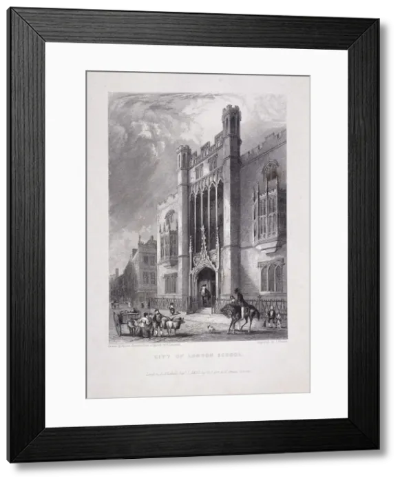 Framed Print : City of London School, London, 1837. Artist: John Woods Framed Print : City of London School, London, 1837. Artist: John Woods