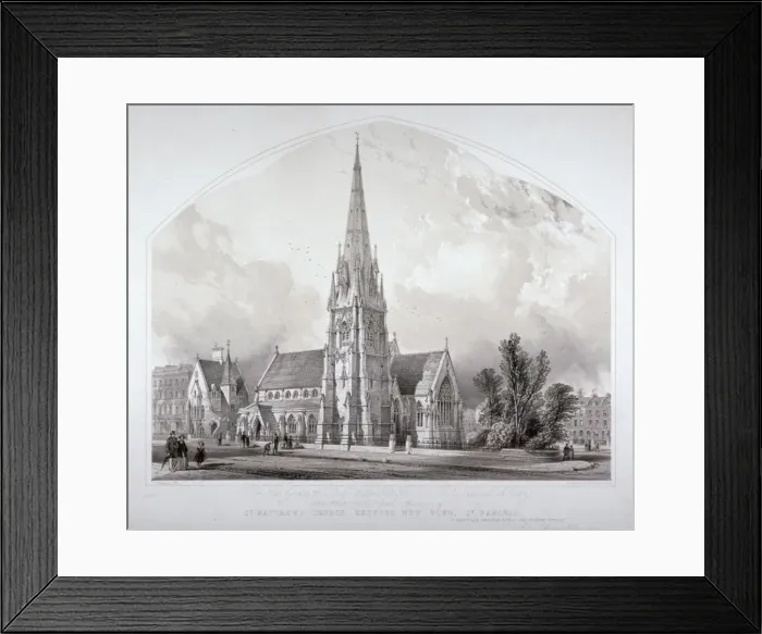 Framed Print : St Matthews Church, Bedford New Town, St Pancras, London, c1852. Artist: George Hawkins Framed Print : St Matthews Church, Bedford New Town, St Pancras, London, c1852. Artist: George Hawkins