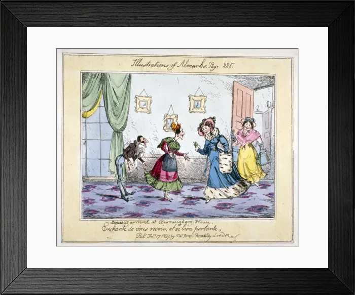 Framed Print : Louisas arrival at Birmingham House, 1827. Artist: SW Fores Framed Print : Louisas arrival at Birmingham House, 1827. Artist: SW Fores