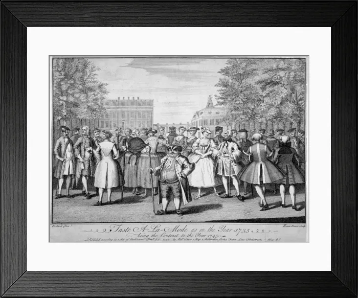 Framed Print : Taste a-la-mode as in the year 1735 - being the contrast to the year 1745, 1749 Framed Print : Taste a-la-mode as in the year 1735 - being the contrast to the year 1745, 1749