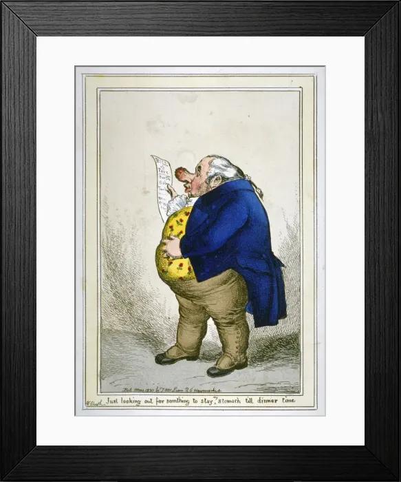 Framed Print : Just looking out for somthing [sic] to stay my stomach till dinner time, 1830