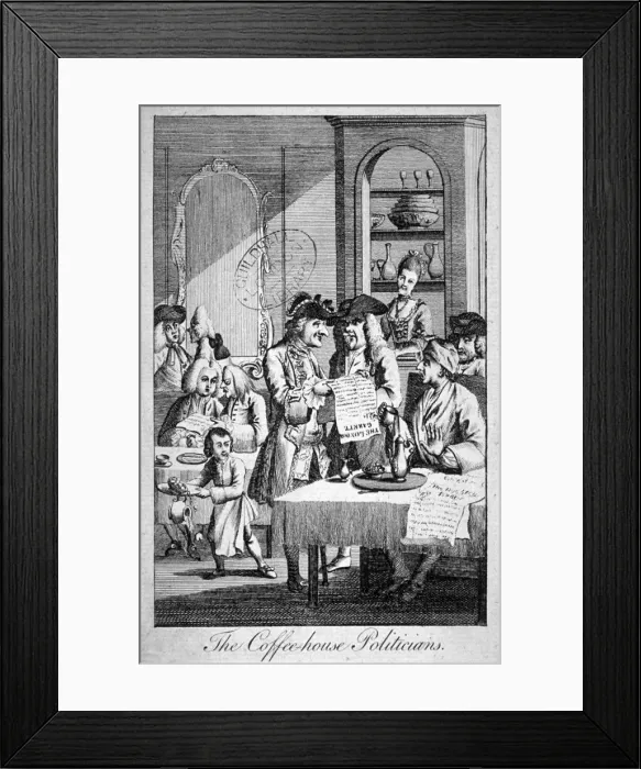 Framed Print : The Coffee-house Politicians, 1772 Framed Print : The Coffee-house Politicians, 1772