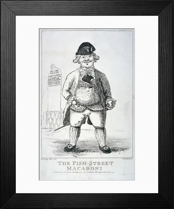 Framed Print : The Fish-Street macaroni, 1772. Artist: James Bretherton Framed Print : The Fish-Street macaroni, 1772. Artist: James Bretherton