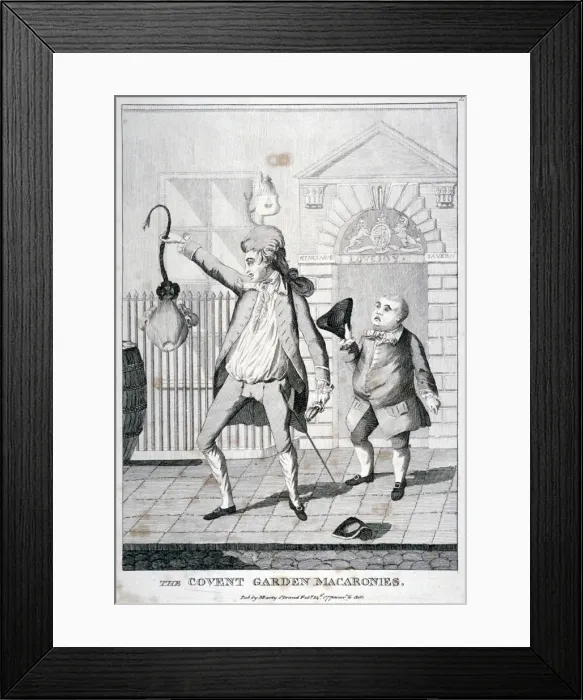 Framed Print : The Covent Garden macaronies, 1772 Framed Print : The Covent Garden macaronies, 1772