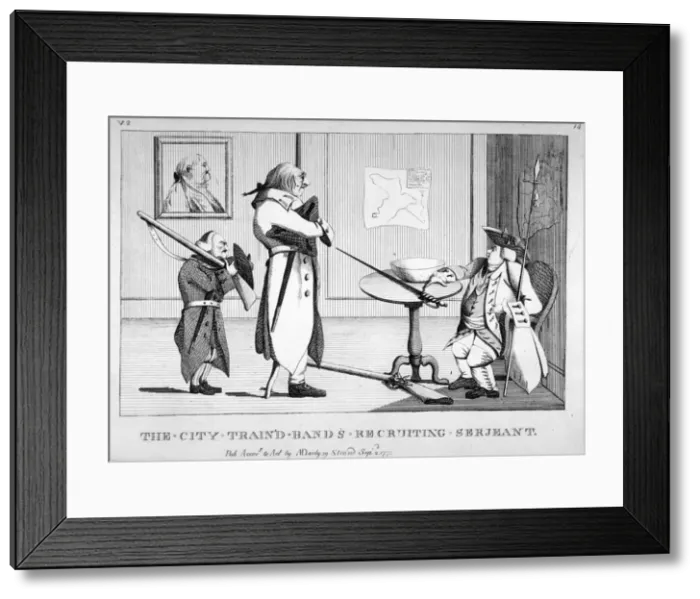 Framed Print : The City train d bands recruiting serjeant, 1773 Framed Print : The City train d bands recruiting serjeant, 1773
