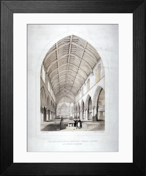 Framed Print : Church of St Dunstan, Stepney, London, 1846. Artist: George Childs