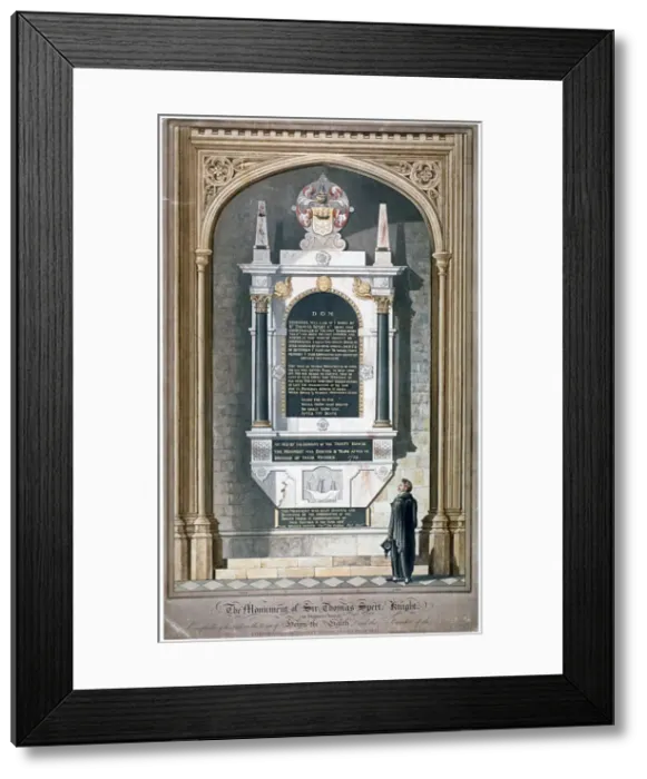 Framed Print : Monument to Sir Thomas Spert in St Dunstans church, Stepney, London, 1809. Artist Framed Print : Monument to Sir Thomas Spert in St Dunstans church, Stepney, London, 1809. Artist