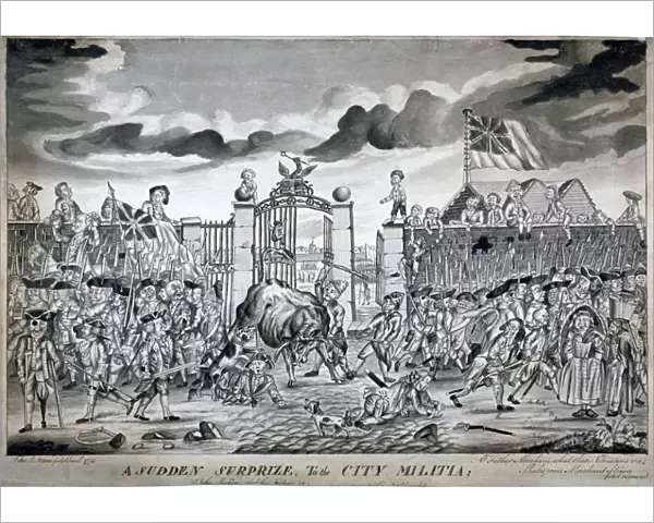 A sudden surprize to the City Militia... 1774. Artist: John Nixon