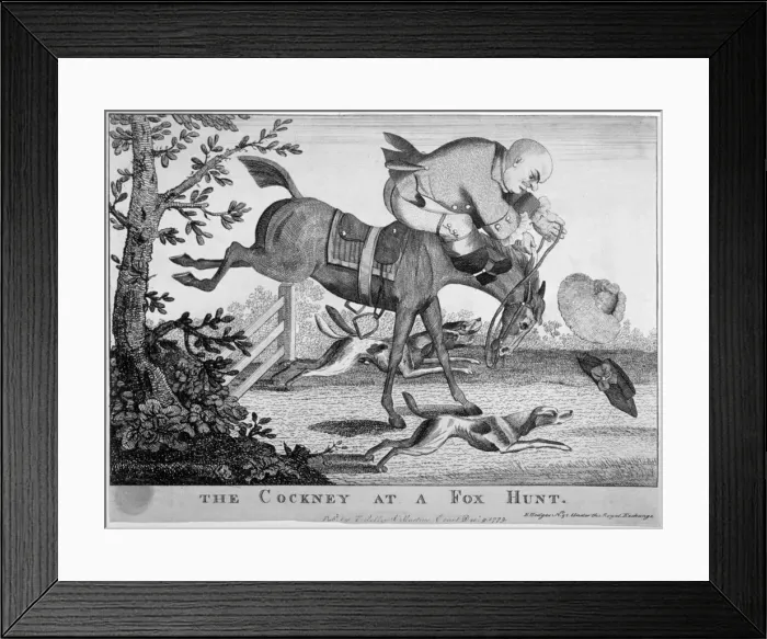 Framed Print : The Cockney at a Fox Hunt, 1779
